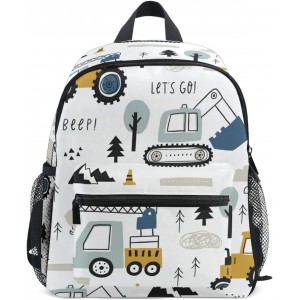 Kids Backpack for boys Childish Truck Excavator Toddler Bags Children Preschool Kindergarten Small Chest Strap 3-8 Years Old