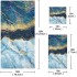 Bolaz Bath Towel Sets for Bathroom Hand Towels Fingertip Towels Blue Gold Marble Abstract Modern 3 Piece Decorative Soft Cotton Absorbent