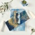 Bolaz Bath Towel Sets for Bathroom Hand Towels Fingertip Towels Blue Gold Marble Abstract Modern 3 Piece Decorative Soft Cotton Absorbent