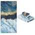 Bolaz Bath Towel Sets for Bathroom Hand Towels Fingertip Towels Blue Gold Marble Abstract Modern 3 Piece Decorative Soft Cotton Absorbent